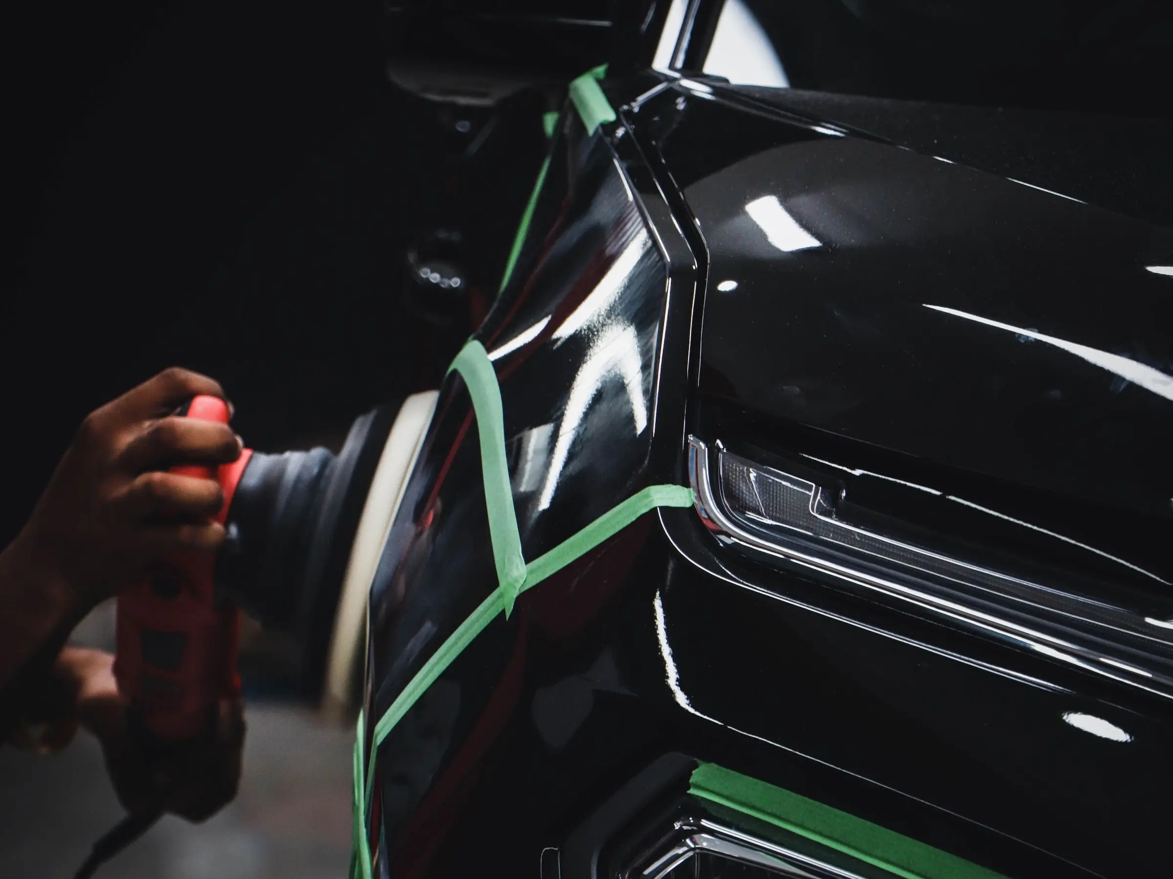 black car cleaning detailing polishing